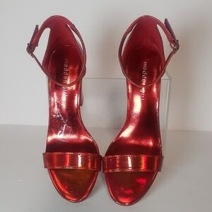 Madden Girl "Beella" Iridescent  Red High-heeled Sandals, Size 7.5M, NWOT